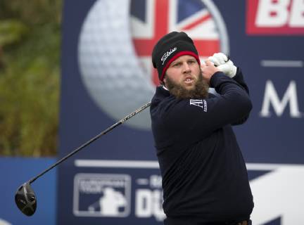 9th May 2019, Hillside Golf Club, Southport, England; Betfred British Masters, hosted by Tommy Fleetwood, first round ; Andrew "Beef" Johnston reacts to his tee shot on the par four 13th hole  ActionPlus12132698 DavidxBlunsden