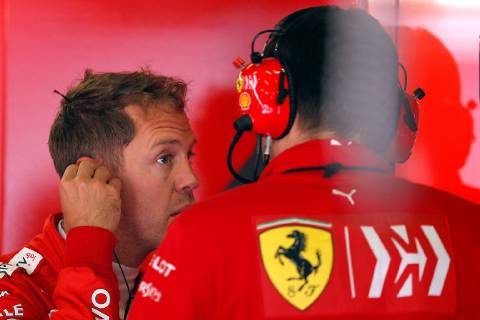 German Formula One driver Sebastian Vettel of Scuderia Ferrari reacts after taking part in the first free training session for the 2019 Formula One Grand Prix of Spain at the Montmelo race track near Barcelona, Spain, 10 May 2019. The Formula One Grand Prix of Spain will take place on the upcoming 12 May 2019. Spanish Formula One Grand Prix !ACHTUNG: NUR REDAKTIONELLE NUTZUNG!  Copyright: xAlbertoxEstevezx GRAFCAT8572 20190510-636930939092702682