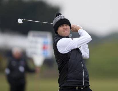 10th May 2019, Hillside Golf Club, Southport, England; Betfred British Masters, hosted by Tommy Fleetwood, day 2; Steven Brown (ENG) plays his approach from the fairway on the par four 8th hole  ActionPlus12132896 DavidxBlunsden