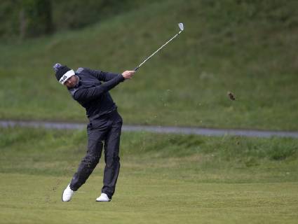 10th May 2019, Hillside Golf Club, Southport, England; Betfred British Masters, hosted by Tommy Fleetwood, day 2; Liam Johnston (SCO) hits his approach shot to the green on the par four 8th hole  ActionPlus12132903 DavidxBlunsden