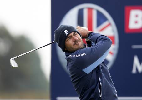 10th May 2019, Hillside Golf Club, Southport, England; Betfred British Masters, hosted by Tommy Fleetwood, day 2; Hugo Leon (CHI) hits his tee shot on the par three 4th hole  ActionPlus12132908 DavidxBlunsden