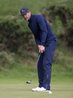 10th May 2019, Hillside Golf Club, Southport, England; Betfred British Masters, hosted by Tommy Fleetwood, day 2; Niklas Lemke (SWE) leading the tournament before the suspension of play at 10 under par, putts for birdie on the par three 7th hole  ActionPlus12132913 DavidxBlunsden