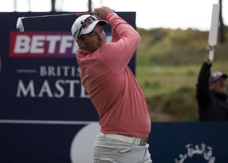 10th May 2019, Hillside Golf Club, Southport, England; Betfred British Masters, hosted by Tommy Fleetwood, day 2; Ryan Fox (NZL) hits his tee shot on the par four 8th hole  ActionPlus12133156 DavidxBlunsden