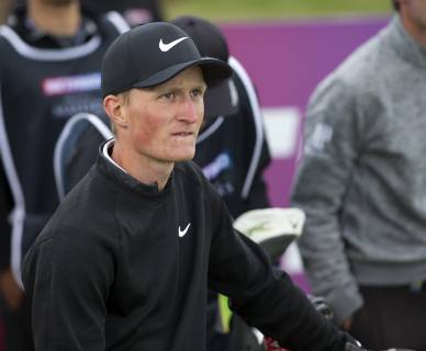 10th May 2019, Hillside Golf Club, Southport, England; Betfred British Masters, hosted by Tommy Fleetwood, day 2; Marcus Kinhult (SWE) looks on from the second tee  ActionPlus12133160 DavidxBlunsden
