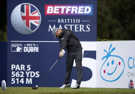 10th May 2019, Hillside Golf Club, Southport, England; Betfred British Masters, hosted by Tommy Fleetwood, day 2; Andy Sullivan (ENG) hits his tee shot on the par five 5th hole  ActionPlus12133177 DavidxBlunsden