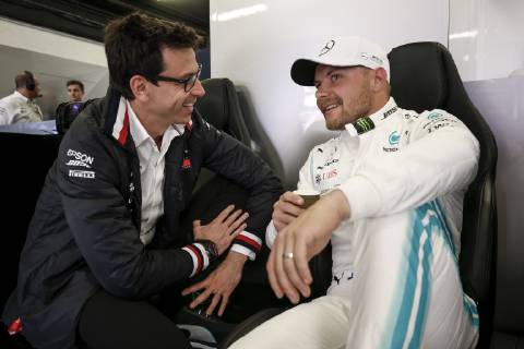 Motorsports: FIA Formula One World Championship WM Weltmeisterschaft 2019, Grand Prix of Spain, Toto Wolff (AUT, Mercedes AMG Petronas Motorsport), 77 Valtteri Bottas (FIN, Mercedes AMG Petronas Motorsport), Barcelona Spain