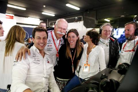 Motorsports: FIA Formula One World Championship WM Weltmeisterschaft 2019, Grand Prix of Spain, Toto Wolff (AUT, Mercedes AMG Petronas Motorsport), Dr. Dieter Zetsche (GER, Chairman of the Board of Management of Daimler AG, Head of Mercedes-Benz Cars) with his family and wife Anne Barcelona Spain