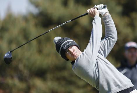 11th May 2019, Hillside Golf Club, Southport, England; Betfred British Masters, hosted by Tommy Fleetwood, day 3; Sean Crocker (USA) plays his drive on the 2nd tee  ActionPlus12133622 AlanxMartin