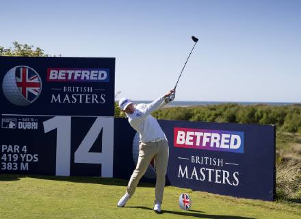 11th May 2019, Hillside Golf Club, Southport, England; Betfred British Masters, hosted by Tommy Fleetwood, day 3; Matt Wallace (ENG) hits his driver from the tee of the par four 14th hole  ActionPlus12133753 DavidxBlunsden