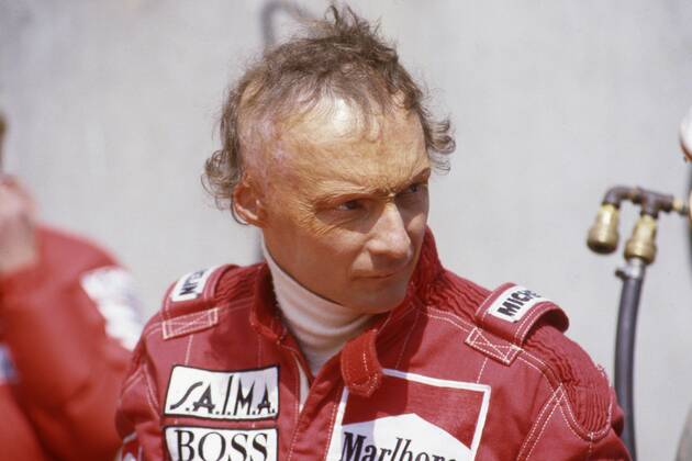 Niki Lauda died at the age of 70 years Niki LAUDA AUT , Formula 1, racing driver, Marlboro Mc Laren International, half figure, half figure, portrait, PortroÂƒÃÂ¤t, portrait, cut single picture, single motif, without cap, one sees its burned scalp and half the ear, after Lauda 1976 on the Nuerburgring had crashed and thereby heavy burn injuries had suffered, with the large price of Germany on the Nuerburgring 04 08 1984, o ï¿?