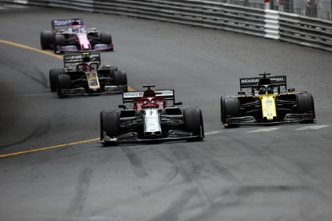 Photo4 LaPresse 26 05 2019 Monte Carlo, Monaco Grand Prix Formula One Monaco 2019 In the pic: Kimi Raikkonen (FIN) Alfa Romeo Racing C38 and Daniel Ricciardo (AUS) Renault Sport F1 Team RS19  Copyright: xPhoto4 LaPressex