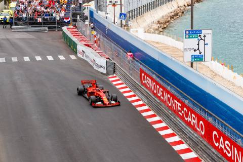 Sebastian Vettel Scuderia Ferrari Mission Winnow with his car on track, Grand Prix of Monaco 2019, Motorsport, Formula 1, 26 05 2019, Grand Prix of Monaco 2019, Motorsport, Formula 1, 26 05 2019 Copyright: xEIBNER AlexanderxNeisx EP_ANS