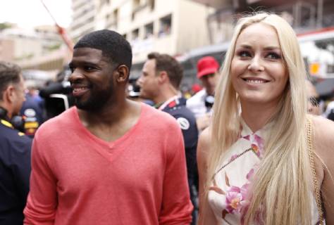 Motorsports: FIA Formula One World Championship, WM, Weltmeisterschaft 2019, Grand Prix of Monaco, Pernell Karl P.K. Subban and Lindsey Vonn Monte Carlo Monaco