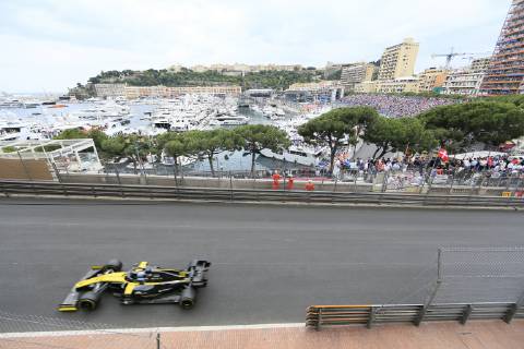 View from Avenue d Ostende to Port Hercule and the race track, Formula 1 Grand Prix, Principality of Monaco, Cote dÂ Azur Mediterranean Sea