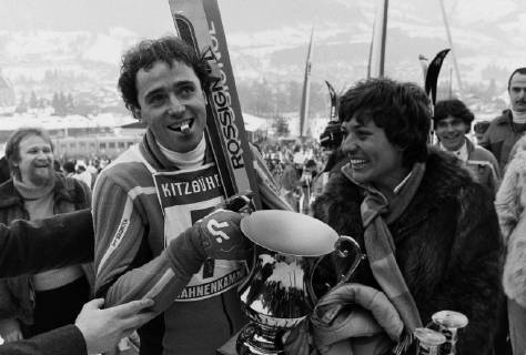 Ski World Cup Kitzbühel Slalom Men SKI ALPIN SAISON 78 79 World Cup Kitzbühel Slalom Men 21 01 1979 Christian Neureuther left , Rosi Mittermaier right both Germany Kitzbühel Austria