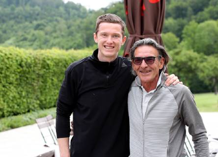 SOCCER - Photo shooting with Michael and Werner Gregoritsch THAL BEI GRAZ,AUSTRIA,31.MAY.19 - SOCCER - Photo shooting with Michael and Werner Gregoritsch. Image shows Michael Gregoritsch (Augsburg) and Stephan Sticher. GEPAxpictures xHansxOberlaender
