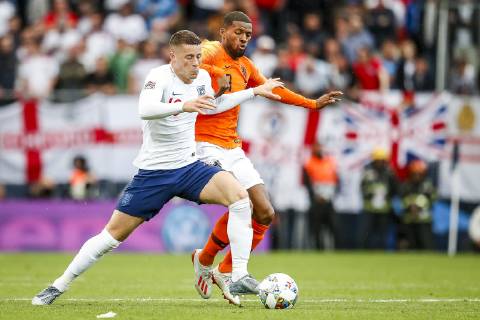 GUIMARAES, 06-06-2019, Estadio D. Afonso Henriques , UEFA Nations League Semi Final. (Left-right) England player Ross Barkley, Netherlands player Georginio Wijnaldum during the game Netherlands - England Netherlands - England x3610757x Copyright: