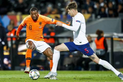GUIMARAES, 06-06-2019, Estadio D. Afonso Henriques , UEFA Nations League Semi Final. (Left-right) Netherlands player Georginio Wijnaldum, England player John Stones during the game Netherlands - England Netherlands - England x3610978x Copyright: