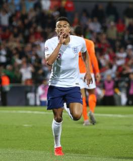 Netherlands v England UEFA Nations League Semi-Final Jessie Lingard of England celebrates after he scores what he thinks is their second goal only for it to be ruled offside during the UEFA Nations League Semi-Final match at Estadio D. Afonso Henrique, Guimaraes Content Not Available For UK Newspapers Copyright: xPaulxChestertonx FIL-13327-0127