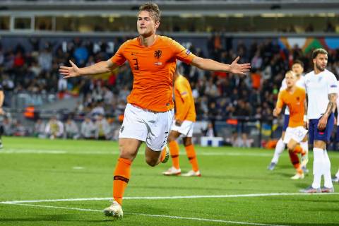 UEFA Nations League 2019 - Semi Final - The Netehrlands v England 06-06-2019: Voetbal: Nederland v Engeland: Guimaraes Semi final UEFA Nations League 2019 Matthijs de Ligt of The Netherlands scored the equalizer