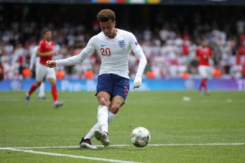 Switzerland v England UEFA Nations League 3rd Place Play-off Dele Alli of England in action during the UEFA Nations League 3rd Place Play-off match at Estadio D. Afonso Henrique, Guimaraes Content Not Available For UK Newspapers Copyright: xPaulxChestertonx FIL-13338-0021
