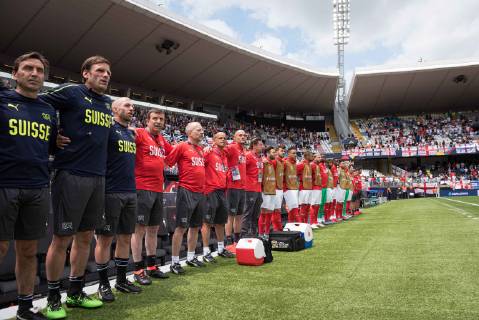 Guimaraes, Portugal, 09 06 2019, UEFA Nations League, 3rd place, Switzerland England, Substitutes of Switzerland are seen Defodi 09 531 002639 Defodi-531