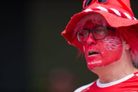 Guimaraes, Portugal, 09 06 2019, UEFA Nations League, 3 Place, Switzerland England, Supporter of Switzerland is seen Defodi 09 531 002645 Defodi-531
