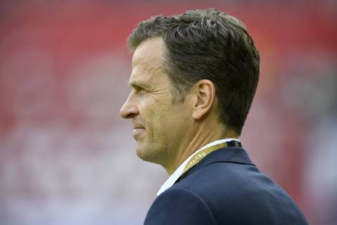 Before game starts Manager Oliver Bierhoff GER Director National Teams and Academy DFB International Germany GER vs Estonia EST 11 06 2019 Opel Arena Mainz EM Qualification EU RO 2020 European Championship DFB REGULATIONS PROHIBIT ANY USE OF PHOTOGRAPHS AS IMAGE SEQUENCES AND OR QUASI VIDEO DFB International Germany GER vs Estonia EST