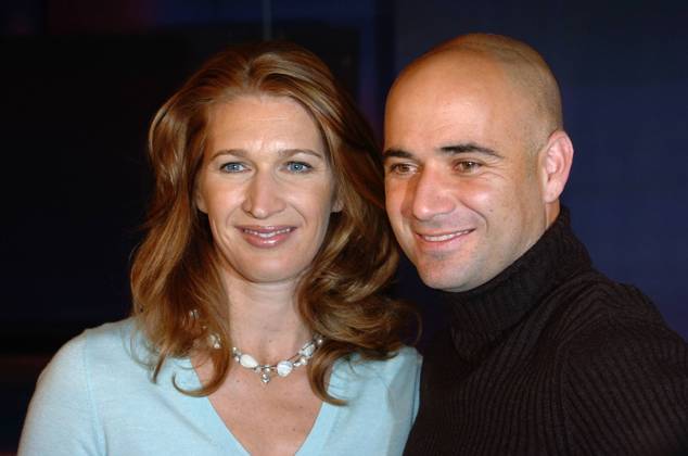 Steffi GRAF will be 50 years old on 14 June 2019, Steffi Graf, GER and husband Andre Agassi, USA, guest at the Johannes B Kerner Show, Tennis 04 04 2006 a