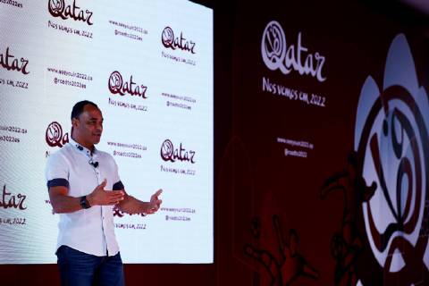 Brazilian former soccer player Marcos Evangelista de Moraes Cafu speaks during an exhibition on the Qatar 2022 World Cup organized by the World Cup 2022 Organizing Committee, in Sao Paulo, Brazil, 21 June 2019. Cafu was appointed as one of the ambassadors of the event. Cafu appointed Qatar 2022 ambassador in Sao Paulo !ACHTUNG: NUR REDAKTIONELLE NUTZUNG!  Copyright: xMarceloxChellox AME5557 20190621-636967424499296328