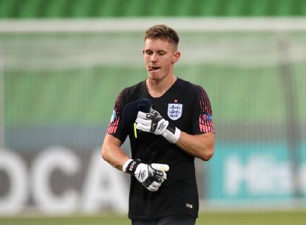 Dean Henderson of England dejected during the UEFA Under-21 Championship 2019 match at Stadio Dino Manuzzi, Cesena. Picture date: 21st June 2019. Picture credit should read: Jonathan Moscrop Sportimage EDITORIAL USE ONLY. No use with unauthorised audio, video, data, fixture lists, club league logos or live services. Online in-match use limited to 120 images, no video emulation. No use in betting, games or single club league player publications. SPI-0103-0032