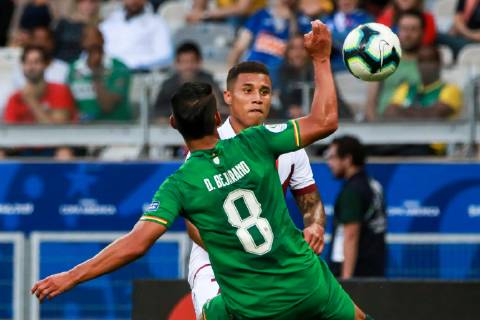 Bolivia vs Venezuela BELO HORIZONTE, MG - 22.06.2019: BOLIVIA VS VENEZUELA - Disputed between Venezuela& 39;s DarMac Machis and Diego Bejarano of Bolivia during a match between Bolivia and Venezuela, valid for group stagetage of the Copa America 2019, held this Saturday (22) at the Mineirão Stadium in Belo Horizonte, MG. (Photo: Dudu Macedo Fotoarena) x1751292x  DuduxMacedo
