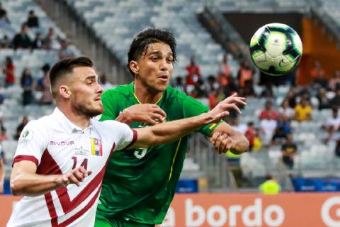 Bolivia vs Venezuela BELO HORIZONTE, MG - 22.06.2019: BOLIVIA VS VENEZUELA - Disputed between Luis Del Pino of Venezuela and Marcelo Martins Moreno of Bolivia during a match between Bolivia and Venezuela, valid for the group stage of the Copa America 2019, held this Saturday (22) at the Mineirão Stadium in Belo Horizonte, MG. (Photo: Dudu Macedo Fotoarena) x1751317x  DuduxMacedo