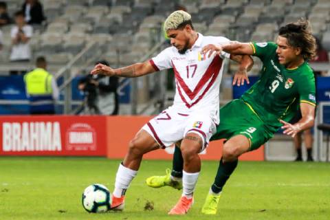 Bolivia vs Venezuela BELO HORIZONTE, MG - 22.06.2019: BOLIVIA VS VENEZUELA - Disputed between Josef Martinez of Venezuela and Marcelo Martins Moreno of Bolivia during a match between Bolivia and Venezuela, valid for the group stage of the 2019 Copa America, held this Saturday (22) at the Mineirão Stadium in Belo Horizonte, MG. (Photo: Dudu Macedo Fotoarena) x1751318x  DuduxMacedo