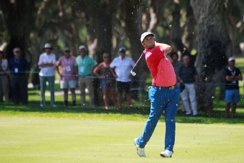 John Rham from Spain sends the ball to the green at hole 2 during the third round of the Andalucia Masters golf tounament held in San Roque, Cadiz, Spain, 29 June 2019. Andalucia Masters Golf tournament !ACHTUNG: NUR REDAKTIONELLE NUTZUNG!  Copyright: xA.CarrascoxRagelx GRAF6224 20190629-636974131954501178