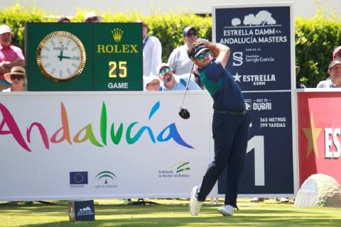 Samuel del Val from Spain tees off at hole 1 during the third round of the Andalucia Masters golf tounament held in San Roque, Cadiz, Spain, 29 June 2019. Andalucia Masters Golf tournament !ACHTUNG: NUR REDAKTIONELLE NUTZUNG!  Copyright: xA.CarrascoxRagelx GRAF6222 20190629-636974132622383897