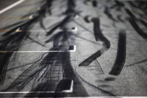 Motorsports: FIA Formula One World Championship, WM, Weltmeisterschaft 2019, Grand Prix of Austria, track, Rennstrecke, tyres marks, skidmarks, Fahrbahn, Bremsspur, Bremsspuren, Strecke, Gummi, Spur, Reifenspuren, Reifenspur, Streifen, Asphalt, Abrieb, Gummi, marks Spielberg Austria