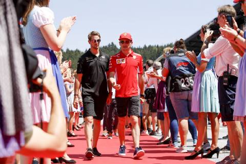 Motorsports: FIA Formula One World Championship, WM, Weltmeisterschaft 2019, Grand Prix of Austria, 8 Romain Grosjean (FRA, Rich Energy Haas F1 Team), 16 Charles Leclerc (MCO, Scuderia Ferrari Mission Winnow), Spielberg Austria