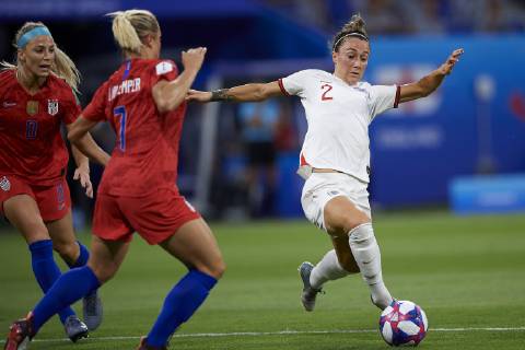 July 2, 2019 - Lyon, France - Lucy Bronze (Olympique Lyon) of England controls the ball during the 2019 FIFA Women s World Cup France Semi Final match between England and USA at Stade de Lyon on July 2, 2019 in Lyon, France. England v USA: Semi Final - 2019 FIFA Women s World Cup France - ZUMAn230 20190702_zaa_n230_511 Copyright: xJosexBretonx