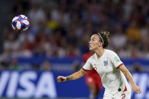 July 2, 2019 - Lyon, France - Lucy Bronze (Olympique Lyon) of England during the 2019 FIFA Women s World Cup France Semi Final match between England and USA at Stade de Lyon on July 2, 2019 in Lyon, France. England v USA: Semi Final - 2019 FIFA Women s World Cup France - ZUMAn230 20190702_zaa_n230_760 Copyright: xJosexBretonx