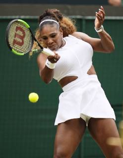 Tennis: Wimbledon championships Serena Williams of the United States plays against Germany s Julia Goerges in the third round of Wimbledon on July 6, 2019. Williams won 6-3, 6-4.