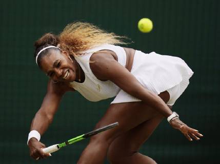 Tennis: Wimbledon championships Serena Williams of the United States plays against Germany s Julia Goerges in the third round of Wimbledon on July 6, 2019. Williams won 6-3, 6-4.