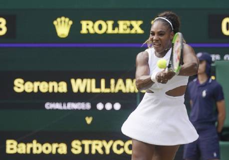 Tennis: Wimbledon championships Serena Williams of the United States in action against Barbora Strycova of the Czech Republic in the Wimbledon semifinals on July 11, 2019.