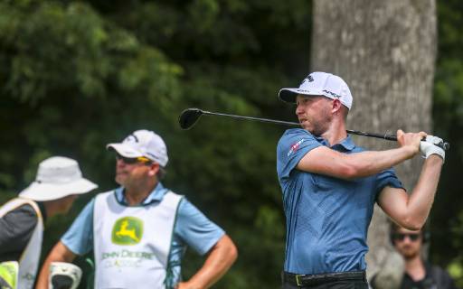 July 13, 2019 - Silvis, Iowa, USA - Daniel Berger tees off on one to start the third round of the John Deere Classic at TPC Deere Run in Silvis, Saturday, July 13, 2019. Golf 2019: John Deere Classic Iowa - ZUMAq30_ 20190713_zaf_q30_043 Copyright: xAndyxAbeytax