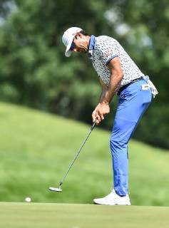 July 13, 2019 - Silvis, Iowa, USA - PGA, Golf Herren golfer Cameron Triangle putts on the green of the 13th hole during the third round of the John Deere Classic Saturday, July 13, 2019, at TPC Deere Run in Silvis. Golf 2019: John Deere Classic Iowa - ZUMAq30_ 20190713_zaf_q30_080 Copyright: xMegxMclaughlin Mmclaughlin@Qconlx