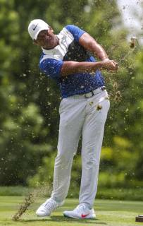 July 13, 2019 - Silvis, Iowa, USA - Jhonattan Vegas tees off on three during the third round of the John Deere Classic at TPC Deere Run in Silvis, Saturday, July 13, 2019. Golf 2019: John Deere Classic Iowa - ZUMAq30_ 20190713_zaf_q30_046 Copyright: xAndyxAbeytax