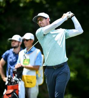July 13, 2019 - Silvis, Iowa, USA - PGA, Golf Herren golfer Dylan Frittelli tees off on the 12th hole during the third round of the John Deere Classic Saturday, July 13, 2019, at TPC Deere Run in Silvis. Golf 2019: John Deere Classic Iowa - ZUMAq30_ 20190713_zaf_q30_076 Copyright: xMegxMclaughlin Mmclaughlin@Qconlx