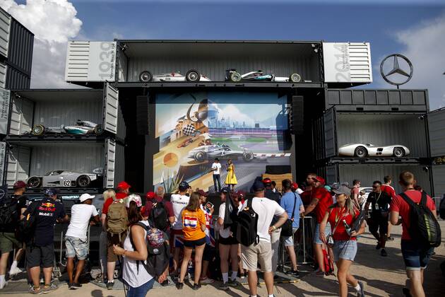 Motorsports: FIA Formula One World Championship, WM, Weltmeisterschaft 2019, Grand Prix of Germany, F1 Paddock, Mercedes Display Hockenheim Germany