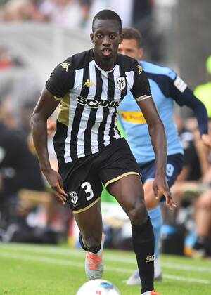 football 1 Bundesliga season 2019 2020 test match SCO Angers vs Borussia Mönchengladbach ,27 07 2019, stadium Römerstrasse, Straelen,Ibrahim Cisse SCO Angers, Aktion, Einzelbild, DFL regulations prohibit any use of photographs as image sequences and or quasi video