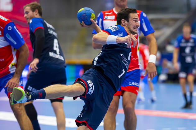 Bietigheim, Germany 25 August 2019 2 BL 19 20 SG BBM Bietigheim vs ThSV Eisenach Dominik Claus SG BBM Bietigheim Bietigheim Egetrans Arena Baden Württemberg Germany